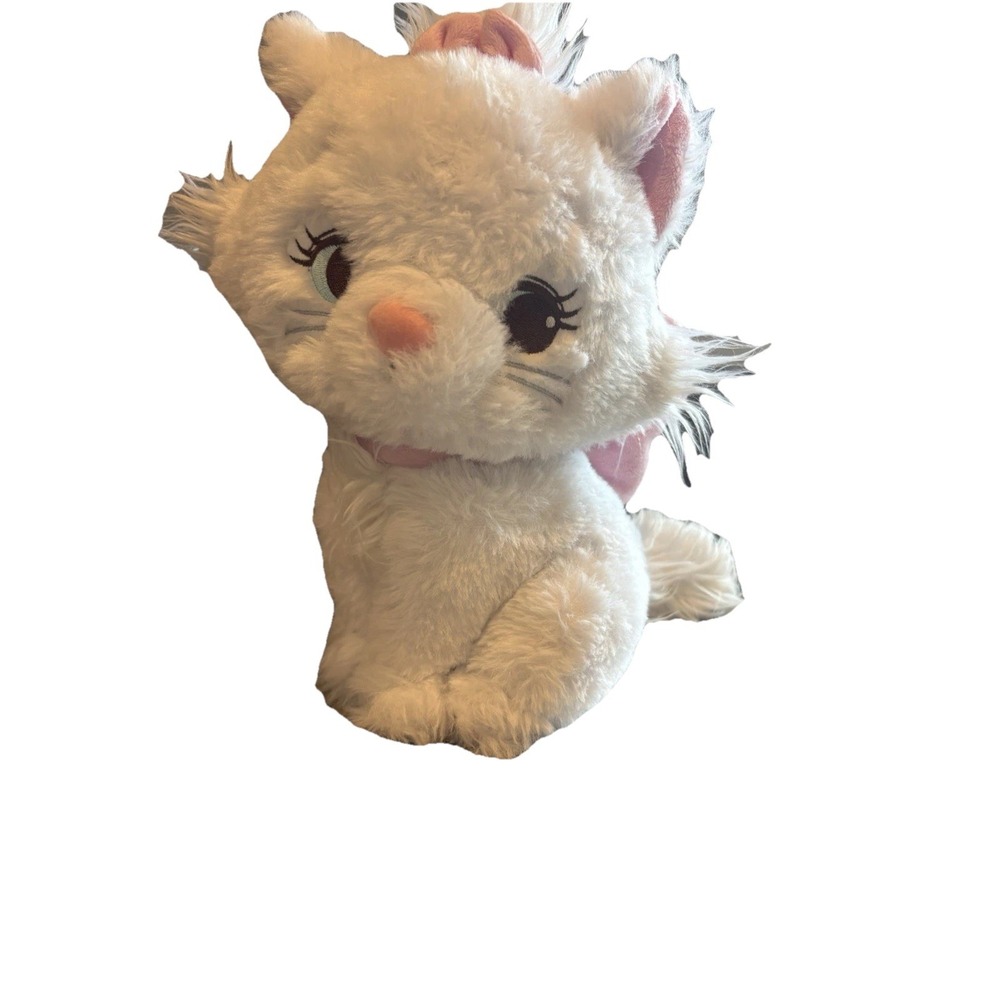 Disney Marie Aristocats Plush White Kitten Stuffed Animal Pink Nose Disney Store